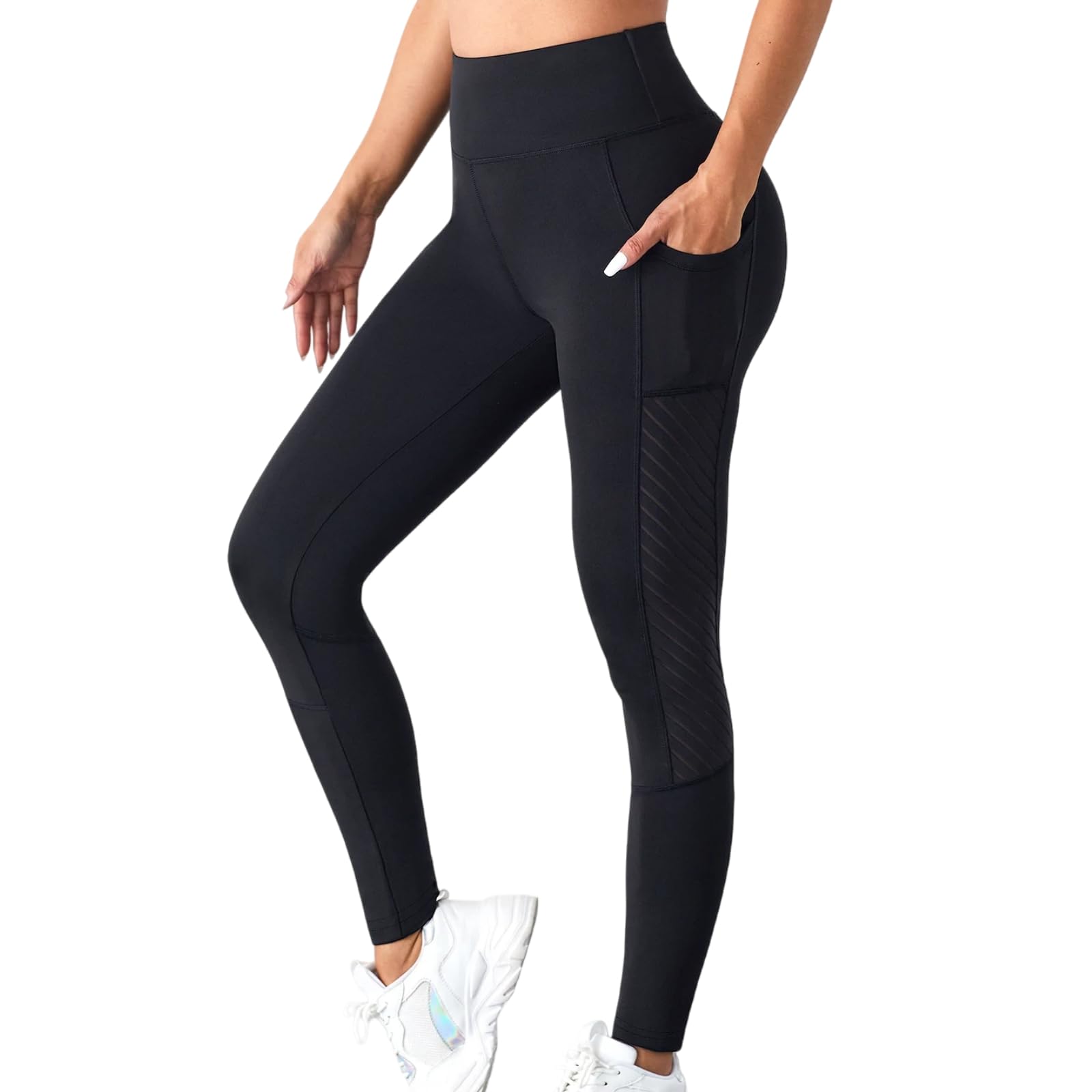 Siateczkowa kieszeń z wysokim stanem, joga, fitness, ćwiczenia, obcisłe legginsy dla kobiet