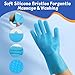 Dog Washing Gloves with Bristle Scrubbers Heat Resistant Cat Bathing Gloves Reusable Silicone Gloves and Dog Grooming Brush Pet Massage Brush Ideal for Pet Bathing, Massaging & Grooming