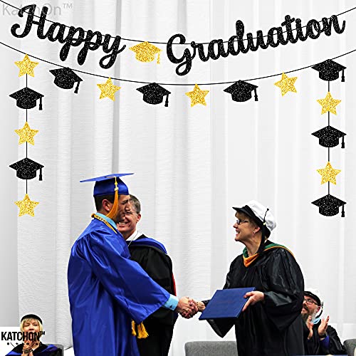 Image of KatchOn, Glitter Happy Graduation Banner - No DIY, Pre-Strung | 2026 Graduation Decorations, Grad Cap Decorations | Congrats Grad Banner for Grad Party Decor Class of 2026