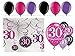 Produktbild Feste Feiern Geburtstagsdeko 30. Geburtstag I 24 Teile Deko-Set Spirale Swirl Girlande Luftballon Pink Schwarz LILA Party Deko Happy Birthday 30