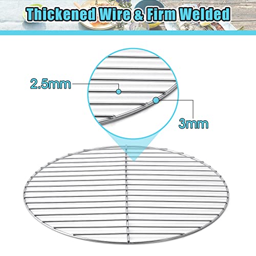 Image of HaSteeL 13.7-Inch Round Cooking Grate Replacement Rack Grilling Grid | 2-Piece, Suitable for Small Charcoal Grill, Chromed Iron Steel, Non Toxic, Healthy, Durable