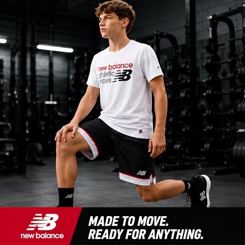 Image of New Balance Boys Short Sets - 2 Piece Active Performance Athletic Shirt and Kids Basketball Gym Shorts for Boys (8-12)