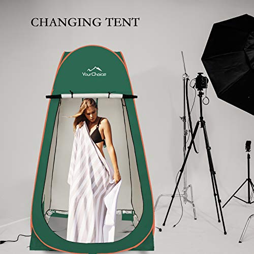 Image of Your Choice Pop Up Shower Tent 47.2 inch Wx74.8 /82.7 inch H Privacy Changing Tent | Waterproof Silver Coating Portable Shelter with Carry Bag for Camping, Beach, RV, Hiking, Fishing