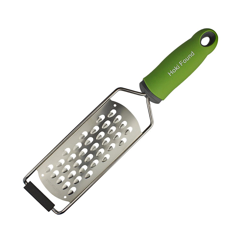 Hoki Found Cheese Grater Shredder Stainless Steel - Food Grater for Kitchen - Vegetable Grater - Coarse Grater Zester - Fruit Grater, Green c