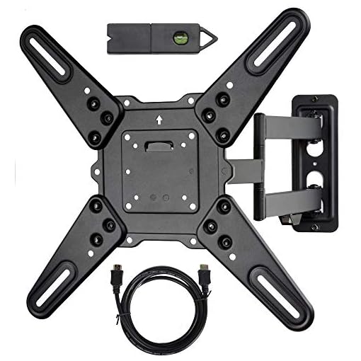 VideoSecu ML531BE TV Wall Mount for most 22"-55" LED LCD Plasma Flat Screen - up to 88 lb VESA 400x400 mm with Full Motion Swivel Articulating Arm, 20 in Extension, for Monitor (Black) WP5