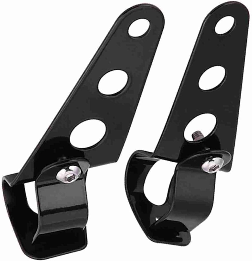 Qiilu Universal Motorcycle Headlight Brackets Fork Racer 28mm-34mm Fit for Adjustable Headlight Mount Brackets (Black)