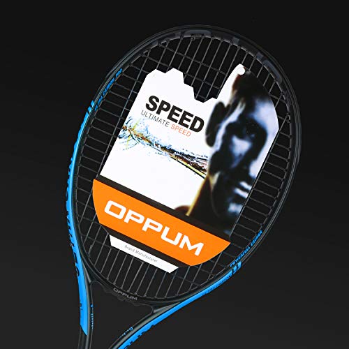 oppum New Graphene Ultra Carbon Pro Tennis Racket, 360 Super Light Speed Team Tennis Raccquet (Graphene Racket PRO-2000 (Black Blue), 4 3/8) - Thumbnail 6
