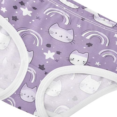 Little Girl Underwear Toddler Panties Kids Undies Cute Cat Rainbow Soft Cotton Briefs 2T-8Y4