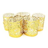 Candle Wraps, 50 PCS Flameless Tea Light Decorative Wraps Candles Holders for Festival Birthday Wedding Party (Gold)