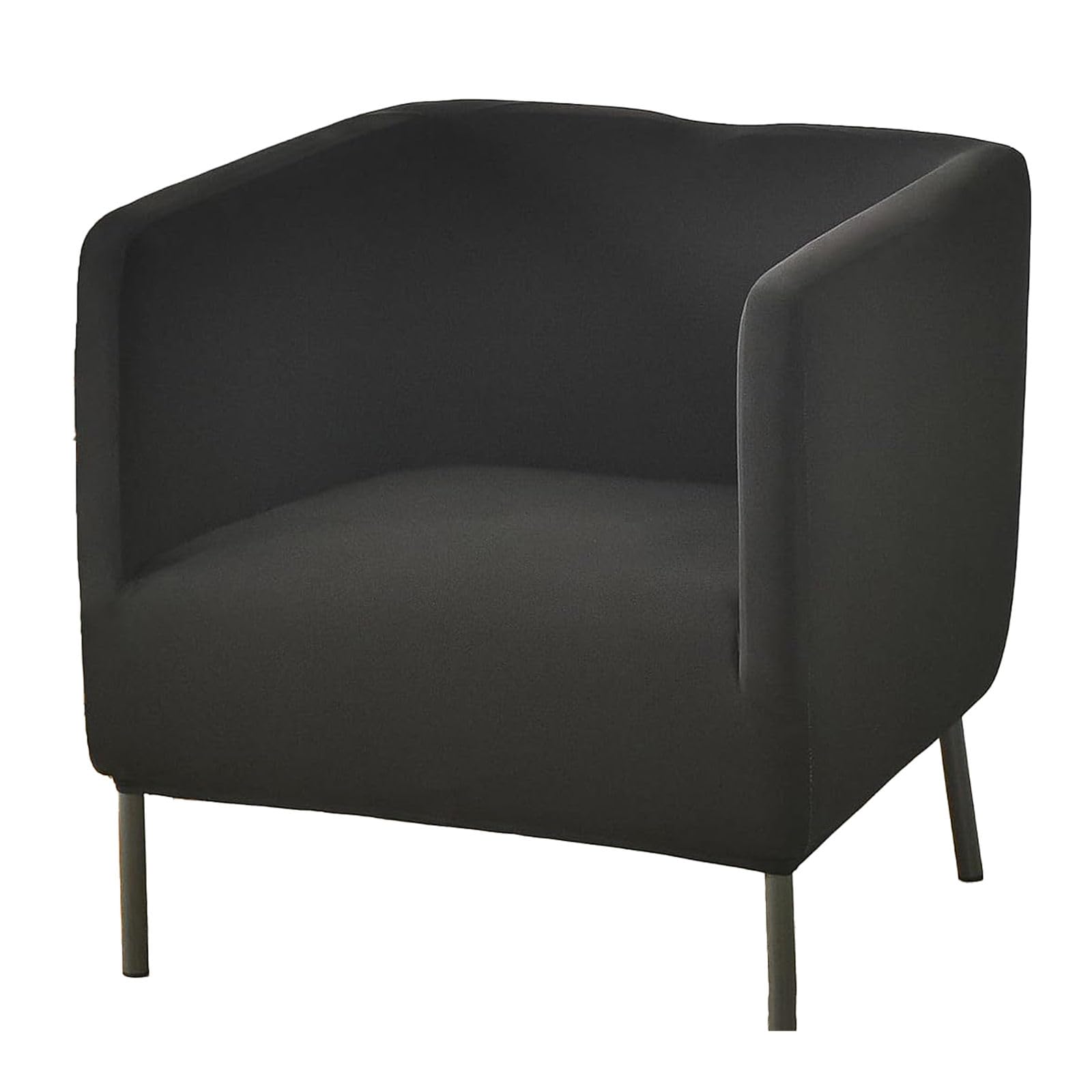 ZRCYXDW Club Chair Slipcover 1 Piece, Square Barrel Chair Covers Stretch Washable Tub Chair Slipcover Armchair Cover With Elastic Bottom Non Slip Furniture Protector-Black-1 Piece