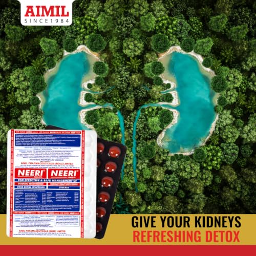 Image of AIMIL Neeri Tablets for Kidney Health - 30 Tablets | Ayurvedic Medicine for Urinary Tract Infections (UTI) Support | Helps Relieve Burning Micturition, Dysuria, and Regulate Urinary pH Balance (Pack of 10)