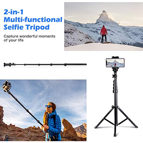 image for UBeesize 54-inch Selfie Stick Tripod, Detachable and Extendable Phone 