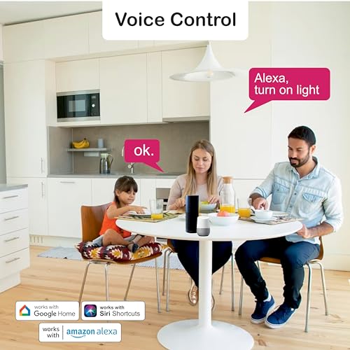 HomeMate® WiFi 2 Gang Touch Switch | No Hub Required | Compatible with Alexa and Google Home | 15 A (1, White) 7 5112ud7E6gL
