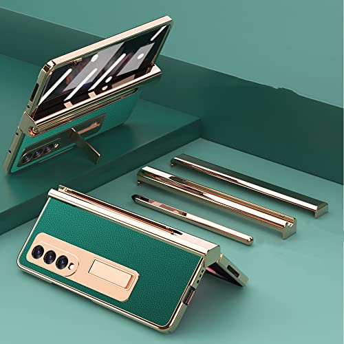 Coque Galaxy Z Fold 3 vert avec protection charnière et verre écran