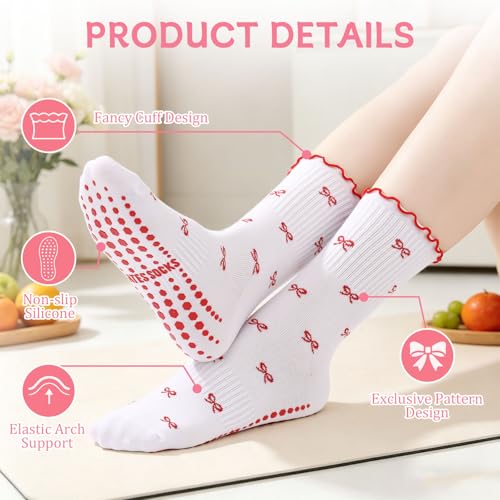 Image of Pilates Grip Yoga Socks for Women Cute Non Slip Socks
