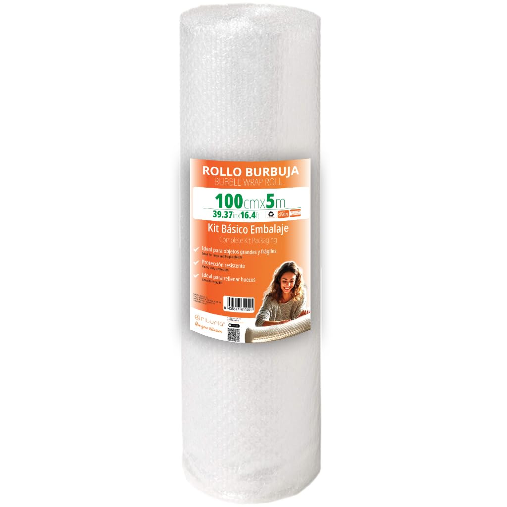 OFITURIA 100cm Bubble Wrap Roll - Basic Kit with Flexible Bubble Film - Ideal for Bubble Wrap, Moving, Shipping Protection