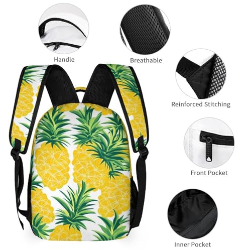 Pineapples Pattern Cute Backpacks Set Lightweight Lunch Bag Aesthetic Pencil Cases for Travel Work3