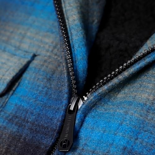 Image of Yasumond Mens Hoodies Fleece Jacket Plaid Flannel Heavy Sherpa Lined Hooded Zip Up Warm Winter Coats Big Tall