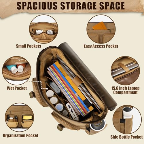 MATEIN Vintage USB Charging Messenger Bag