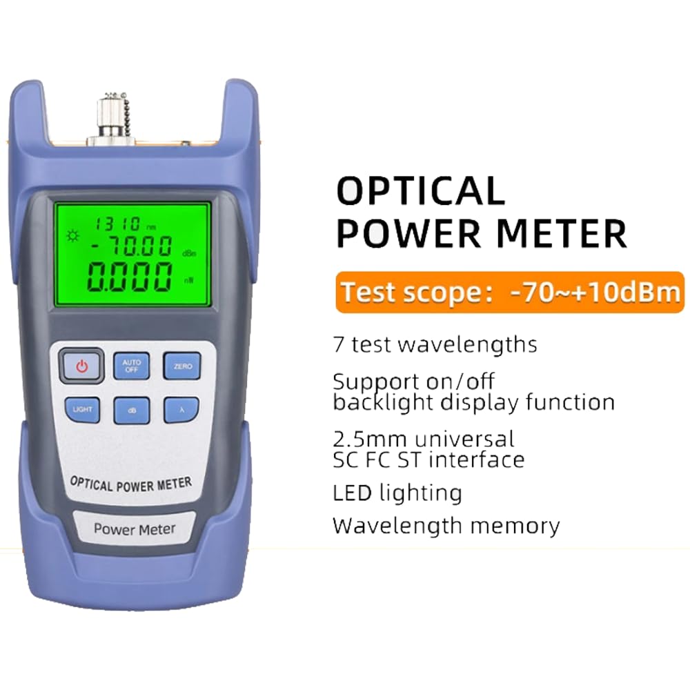 Glasfasertester 50mW Visuelle Fehlerortung Optischer Leistungsmesser -70 dBm bis +10 dBm FTTH Testgerät
