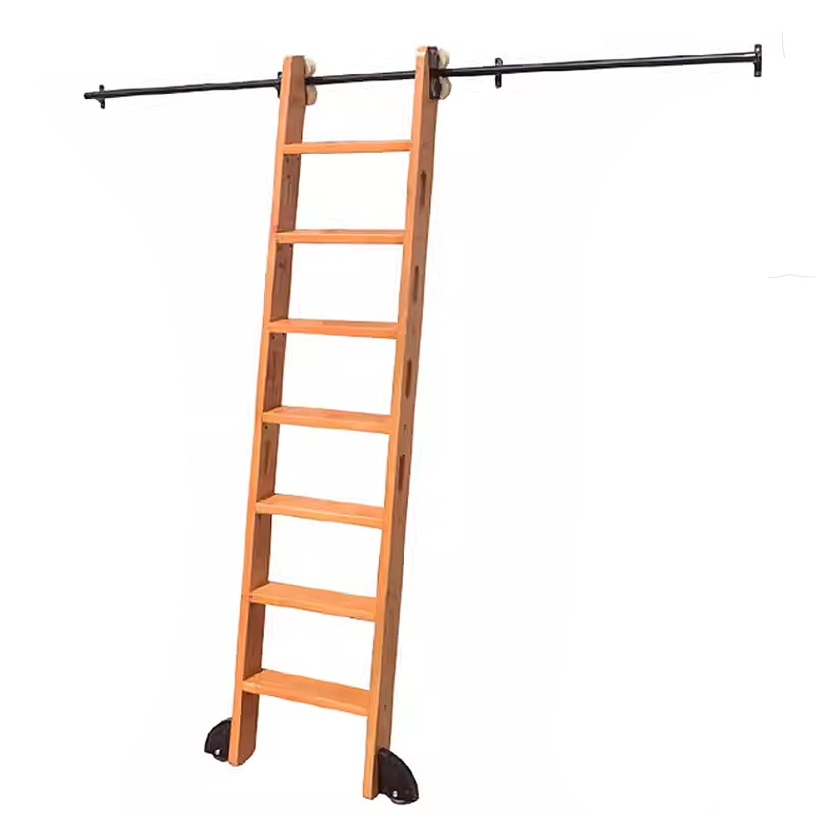Ghkfejgden Round Tube Sliding Extention Track/Rail, Rolling Ladder Track Rail Library Sliding Barn Door Hardware Kit (No Ladder) Mobile Ladder Track Kit For Home Office (No Ladder)(16Ft/500Cm Track Kit