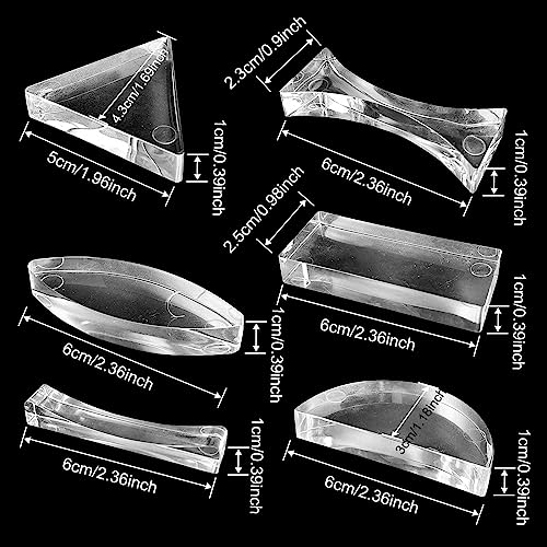 Image of 6 PCS Physical Optical Acrylic Convex Concave Lens Set, Triangular Semicircular Rectangular Prism Physics Demonstration Tools Equipment for Physics Teaching Students Lab Photography Science