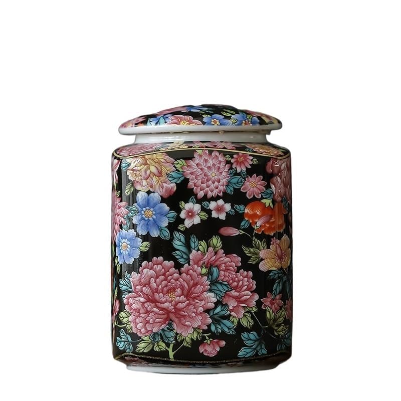Recipiente Hermético para té Lata de té China Retro cerámica sellada, Tarro Almacenamiento for Suelto, Caja for el hogar, Cocina Sellado for café(B)