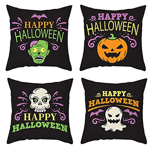 Best Throw Pillows for Couch Ideas to Elevate Your Living Room Style 5 Halloween Pillow Set 4Pcs Halloween Sofa Pillowcase Halloween Throw Pillow Cover Set Halloween Housse Taie d'oreiller Coussin pour Canapé Coussin Rectangulaire Cover, Style B