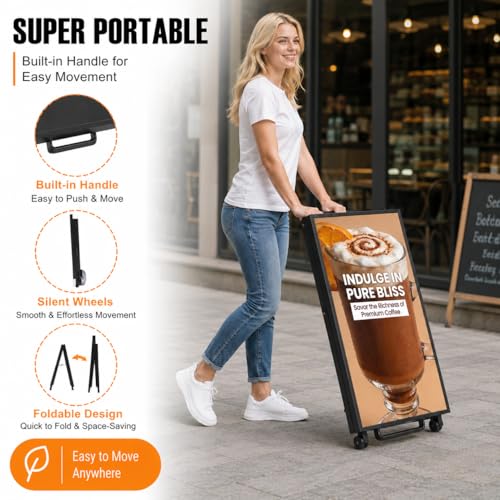 Image of 32 inch Digital Signage Display, 700nits Portable Digital Signage, LCD Advertising Display, Plug&Play, CMS, 24 /7 Operation, Split Screen, HDMI /USB /WiFi /Android with Auto Media Player for Restaurant, Cafe