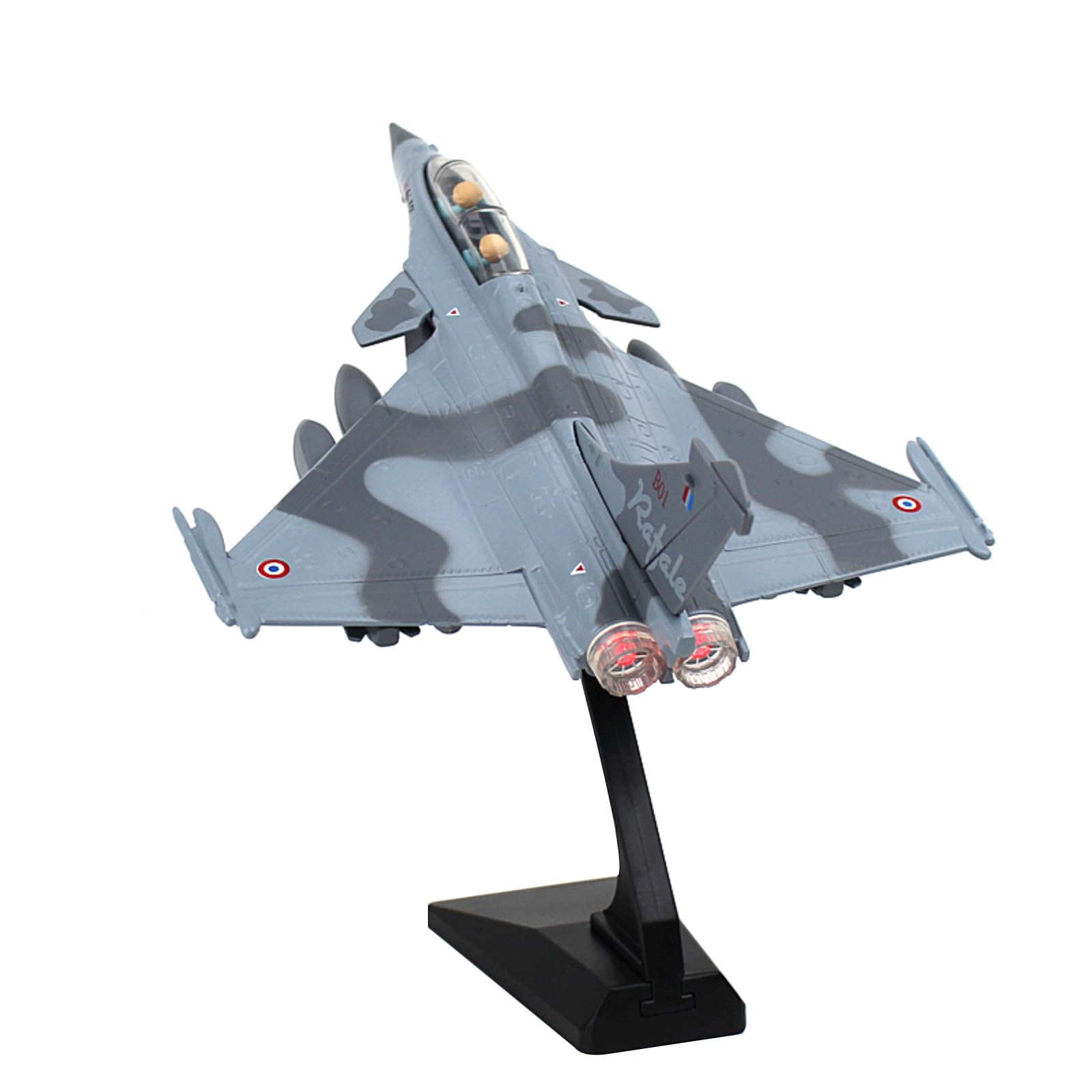 TECKEEN Modèle d'avion de Chasse Rafale B de la Force Aérienne en Camouflage en Alliage Modèle 1:100 Simulation d'Exposition Scientifique