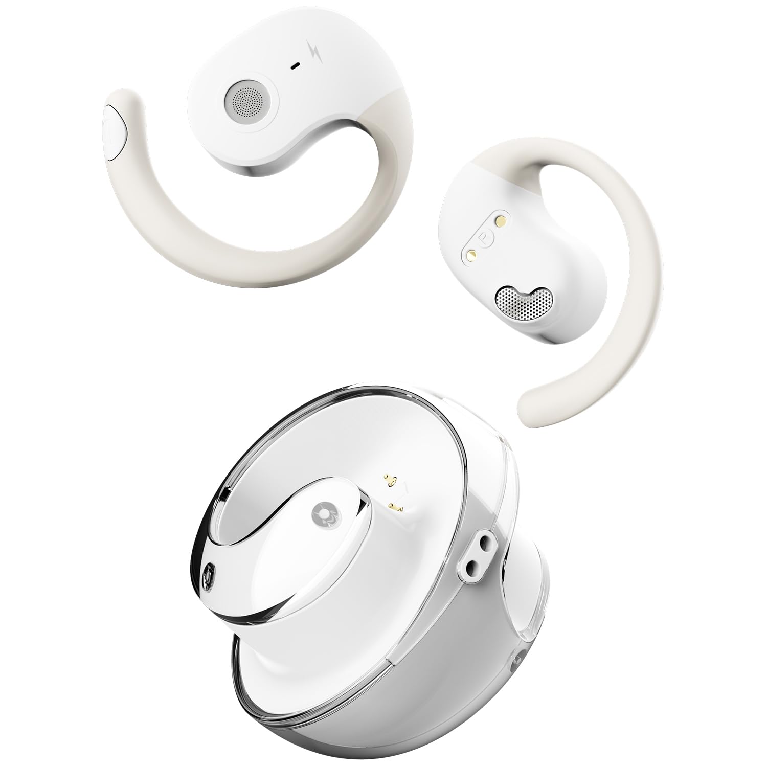 Fire-Boltt Newly Launched Aero Glide Open Ear Wireless TWS Earbuds, Custom EQ, Bluetooth 5.4 Earphones, 50H Playtime, Fast Charging Case, 50ms Low-Latency Gaming & Touch Controls Pearl White-image-5