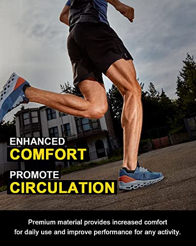 Black Copper Compression Socks For Women & Men - Arch Support Ankle Socks For Running Flight Travel Large-X-Large #TOP4