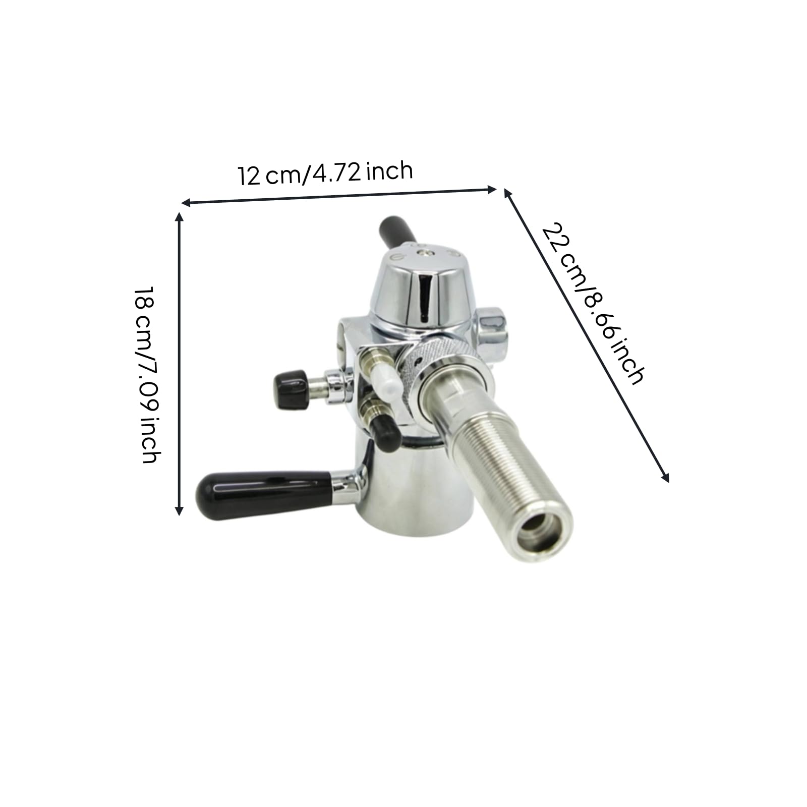 TISHITA Grifo para Cerveza Dispensador Llave Enroscada Metal Pulido Conexión Estándar Estable Vertido sin Espuma Adecuado para Uso Doméstico y Comercial, 38 Boca
