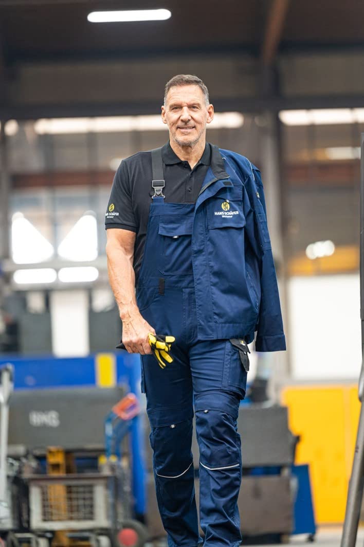 HSW Professional – Pantaloni da lavoro cargo da uomo – Salopette da Lavoro alla moda e leggeri con tasche al ginocchio – Navy, 48