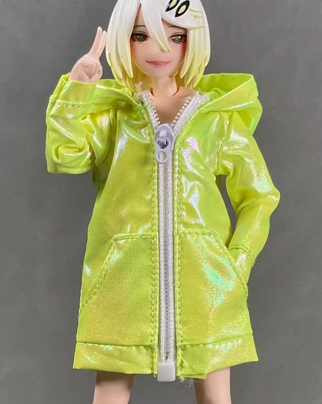 Mowan 1/12 Scale Female Clothes Sunscreen Coat for 6 inch Woman Action Figure Mecha Girl Yellow2