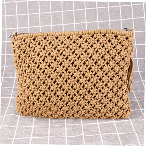 1pc Clutch Strap Handbag Beach Bag String White Women's Bohemia3