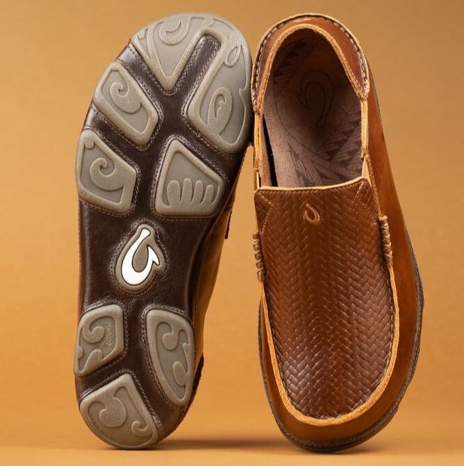 Image of OLUKAI Moloa Men's Premium Leather Shoes, Easy Slip On & Off Design, Casual & Versatile Loafer, Drop-in Heel & Enhanced Traction