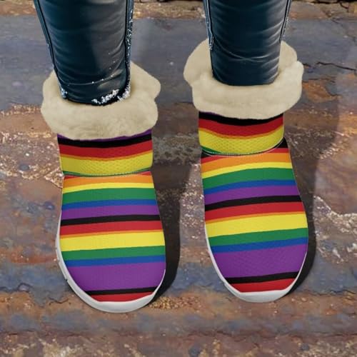 Jeiento Womens Snow Boots for Outdoor Warm Work Ankle Boots Comfortable Slip On Walking Boots Lightweight Low Heel Anti-Slip Boots3