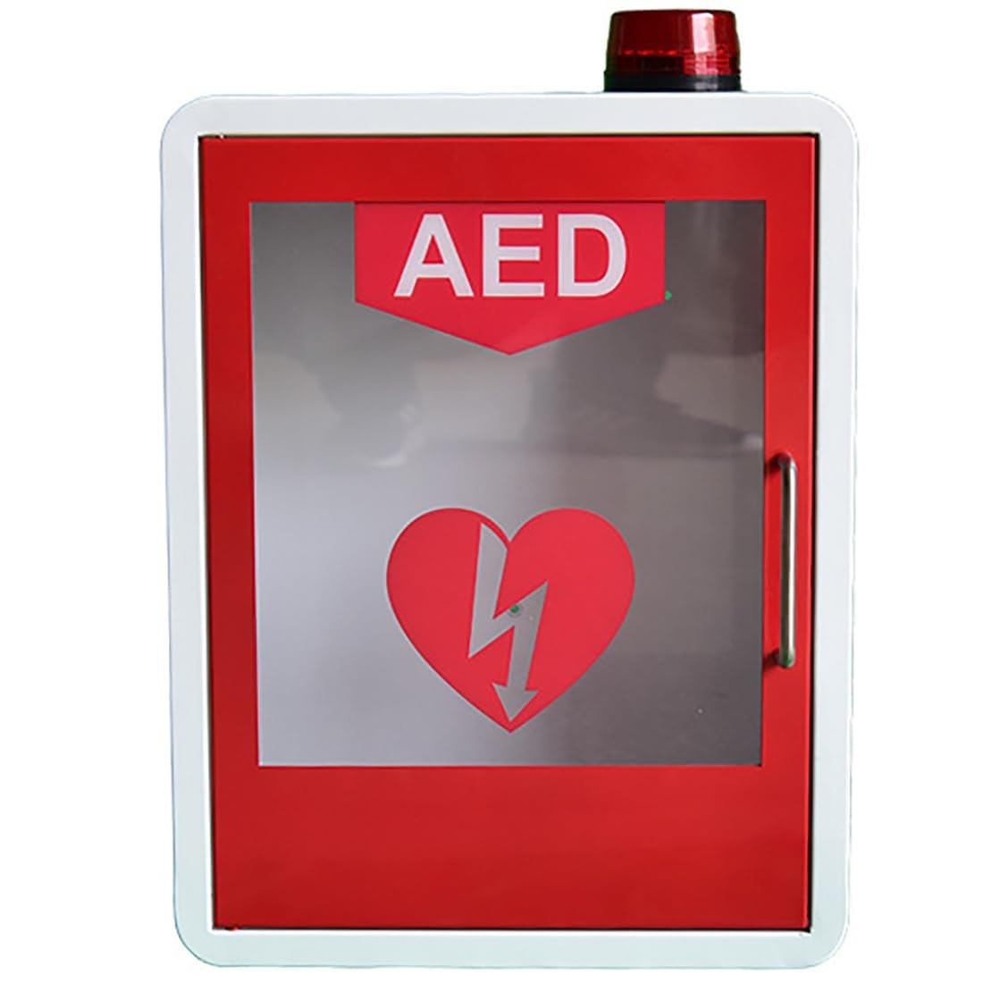 AED-Defibrillator-Wandschrank, ultimativer Erste-Hilfe-Koffer, medizinischer Schrank aus Metallstahlplatte mit Licht- und Alarmsystem, passend für die meisten AED-Modelle, für Heimschulen