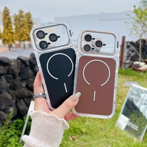 Coque iPhone 13 Pro rigide en silicone blanc avec support magnétique uni