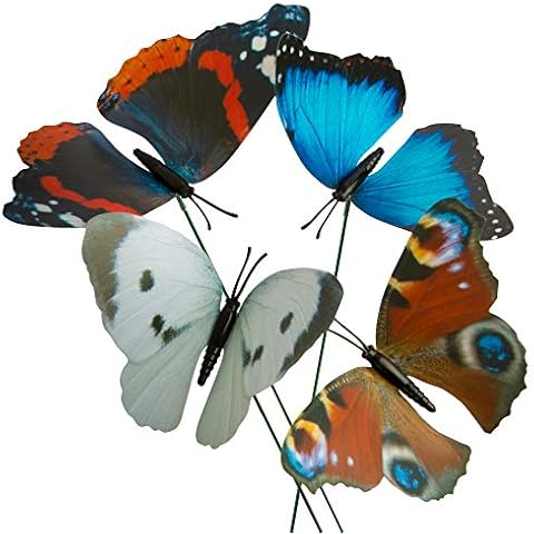Pieces of Colourful Garden Butterflies on Sticks Ornaments for Yard Garden Patio Party Decorations Cover