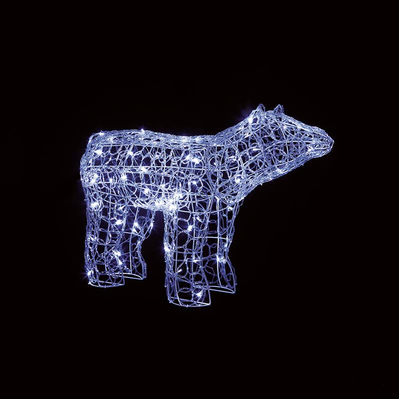 Premier 90cm Indoor Outdoor Twinkling LED Polar Bear Christmas Decoration in Cool White