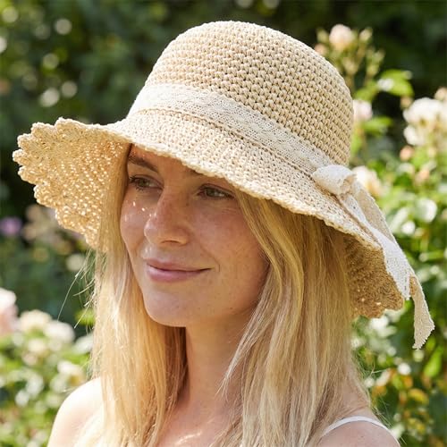 Summer Beach Sun Straw Hats for Women Wide Brim Packable Travel Bucket Hats UPF 50+ - Image 3