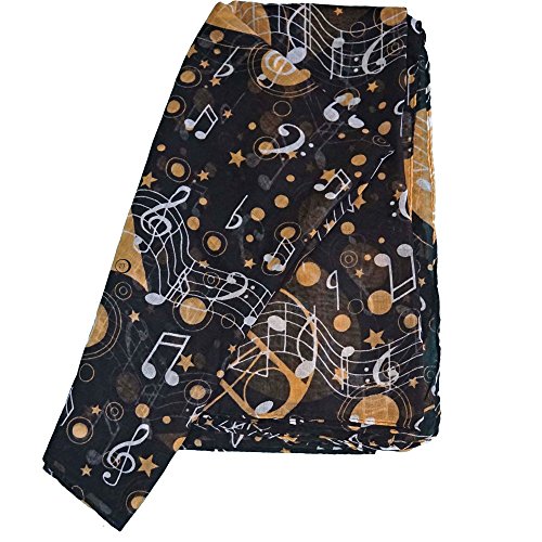 Musical Notes Scarf - Music Teacher Christmas Gift, Brown2
