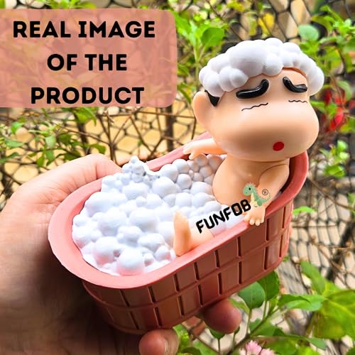 Image of FUNFOB Shinchan Action Figure | Shin chan Figurine Cartoon Figures Toys for Boys & Girls PVC Multicolour | Shin-chan Bath -Tub