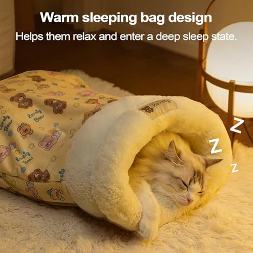 Sac à chat et panier chaud lavable pour chiot et chaton d'hiver - 7