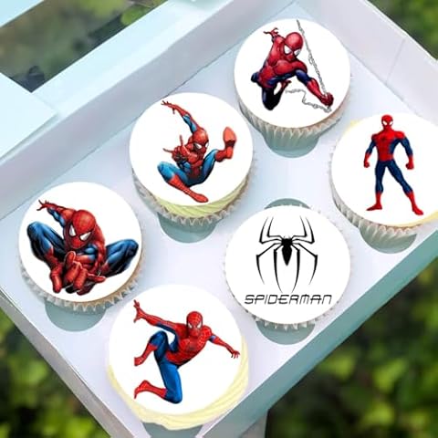 Pre-Cut Spider-man Edible Cupcake Toppers Cover