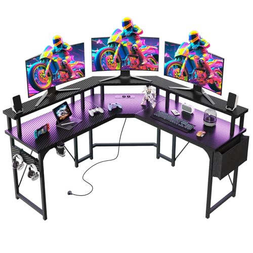 TRIUMPHKEY 153x153cm Escritorio de Gaming con RGB, Grande Mesa Ga...