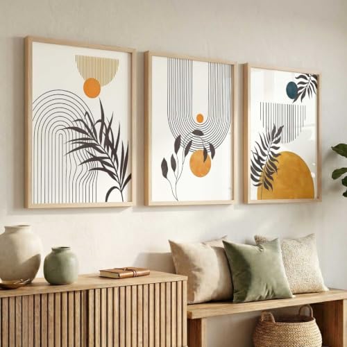 Image of kotart Painting Boho Wall Art Home Decoration Paintings With Frame For Living Room Bed Room Hotel Wall Decor Digital Reprint Set of 3 (13X17 inch)