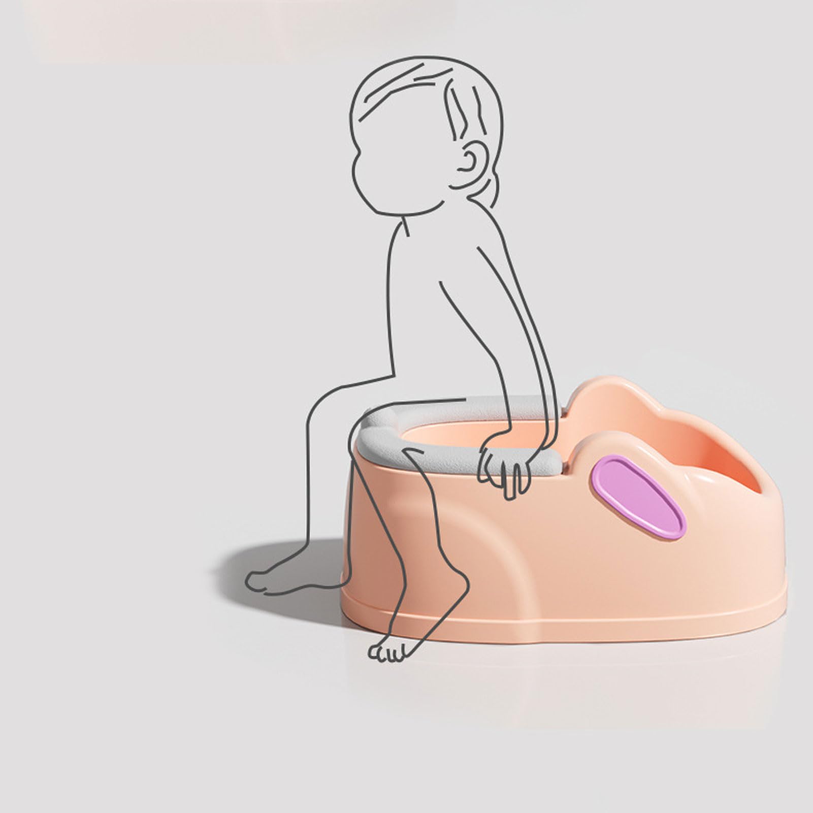 Baby-Po-Waschbecken, 10,6 X 16,3 X 7,3 Zoll, Kleinkind-Po-Waschbecken, Ergonomischer PP-PU-Waschsitz, Tragbares, Leichtes Waschbecken für Neugeborene, Kleinkinder,